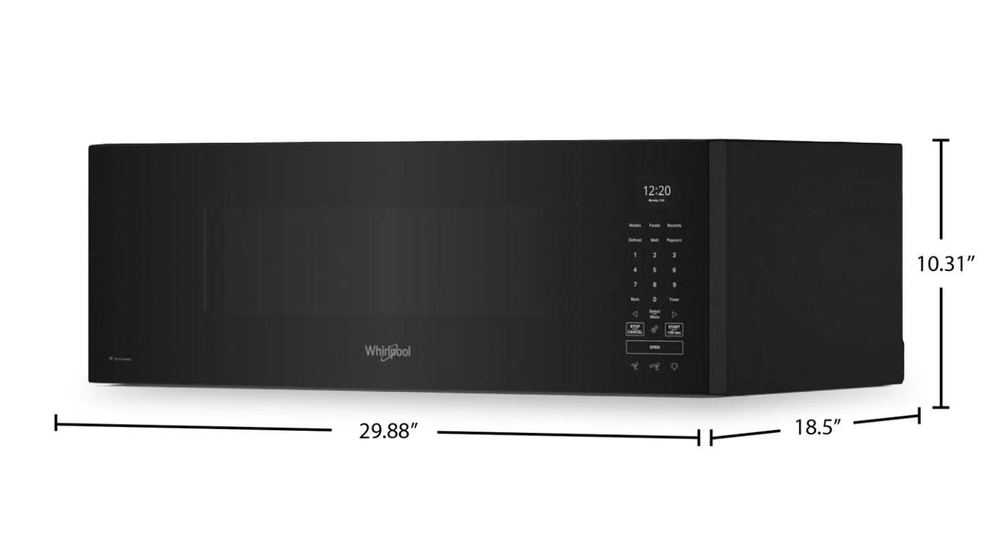 Tourbillon 1,1 Cu. Fort. Micro-ondes intelligent à profil bas - Noir - YWMML5530RB | Quatre à micro-ondes à hotte intégrée intelligente à profil bas Whirlpool de 1,1 pi3 - noir - YWMML5530RB | YWMML5RB