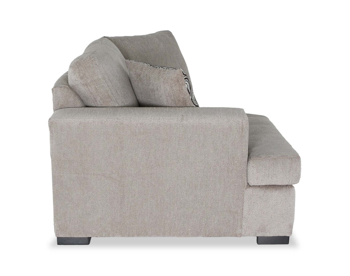 Fabriqué au Canada, canapé-lit sectionnel enveloppant Legend 2 pièces à gauche en tissu de chenille - beige platine