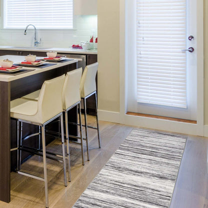 Tapis de couloir lavable Ceren gris – 2' x 7' | Tapis longue Ceren grise lavable - 2 pi x 7 pi