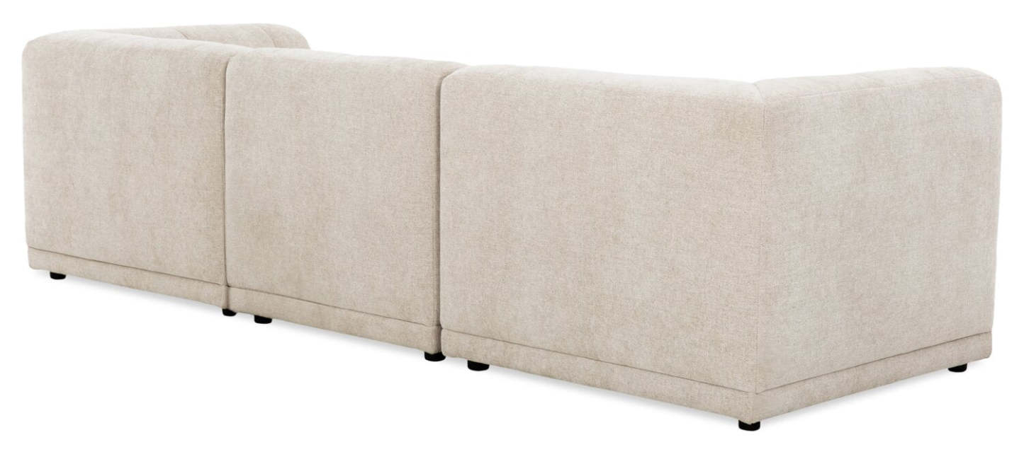 Sofa modulaire Oaklyn Kort & Co. de 109 po en tissu avec coussins de siège capitonnés - beige