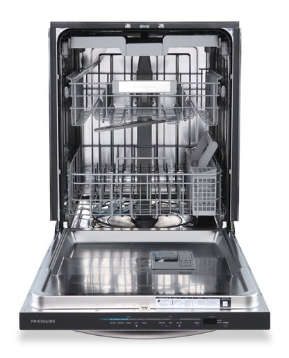 Frigidaire Lave-vaisselle à commande supérieure 24, 49 dBA avec troisième panier - Acier inoxydable - FDSH4502BF | Lave-vaisselle Frigidaire de 24 po et de 49 dBA avec commandes sur le dessus et 3e panier - acier inoxydable - FDSH4502BF | FDSH450F