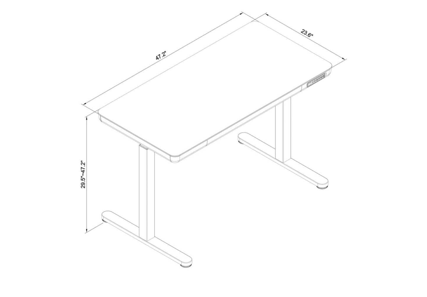 Bureau Metro de 47,24 po à hauteur réglable avec rangement et ports USB - Blanc | Bureau Metro de 47,24 po à hauteur réglable avec rangement et ports USB - blanc