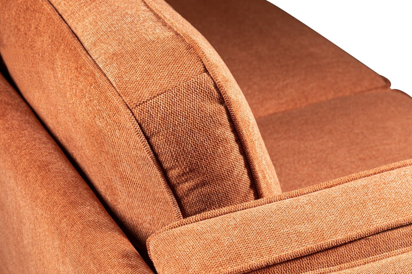 Sofa Kassia de Kort & Co. de 90,6 po en tissu d’apparence lin avec base et pattes en bois - orange