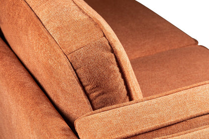 Sofa Kassia de Kort & Co. de 90,6 po en tissu d’apparence lin avec base et pattes en bois - orange