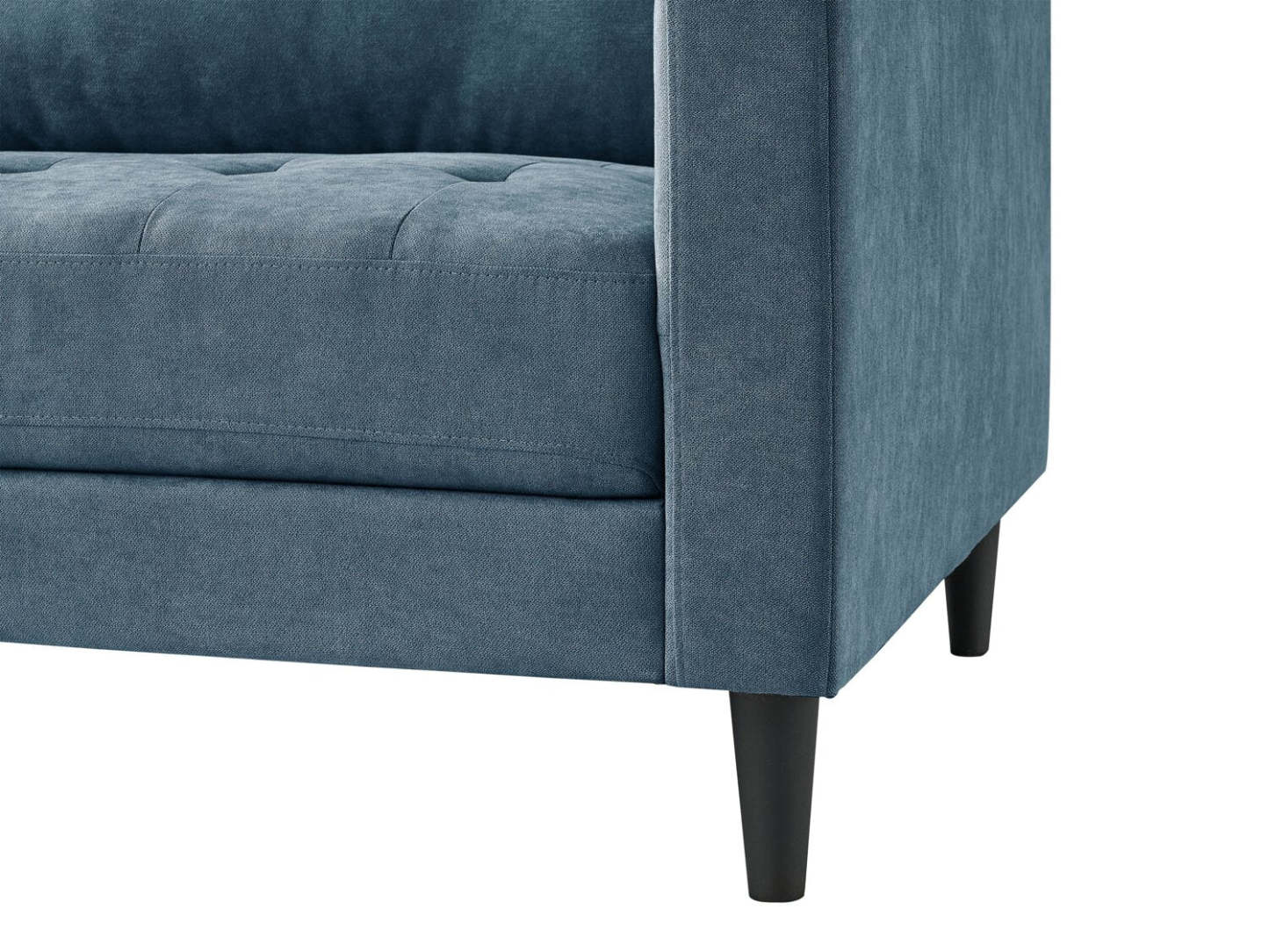 Sofa sectionnel de gauche Metro 2 pièces en tissu avec fauteuil long et coussins de siège capitonnés - bleu denim