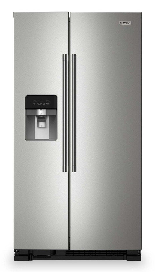 Maytag 36 25 Cu. Ft. Side-by-Side Refrigerator - Stainless Steel - MRSF4036PZ | Réfrigérateur Maytag de 25 pi³ et de 36 po à compartiments juxtaposés - acier inoxydable - MRSF4036PZ | MRSF403Z
