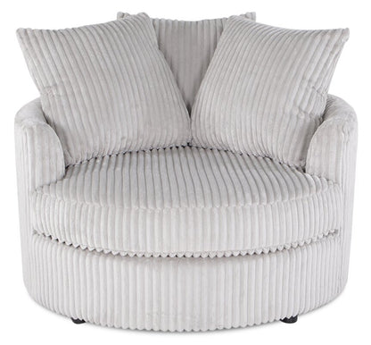 Fauteuil d’appoint Cuddler Grande de 48 po fabriqué au Canada en tissu de chenille - gris Groove Mist