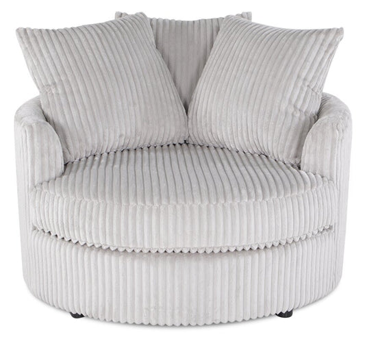 Fauteuil d’appoint Cuddler Grande de 48 po fabriqué au Canada en tissu de chenille - gris Groove Mist