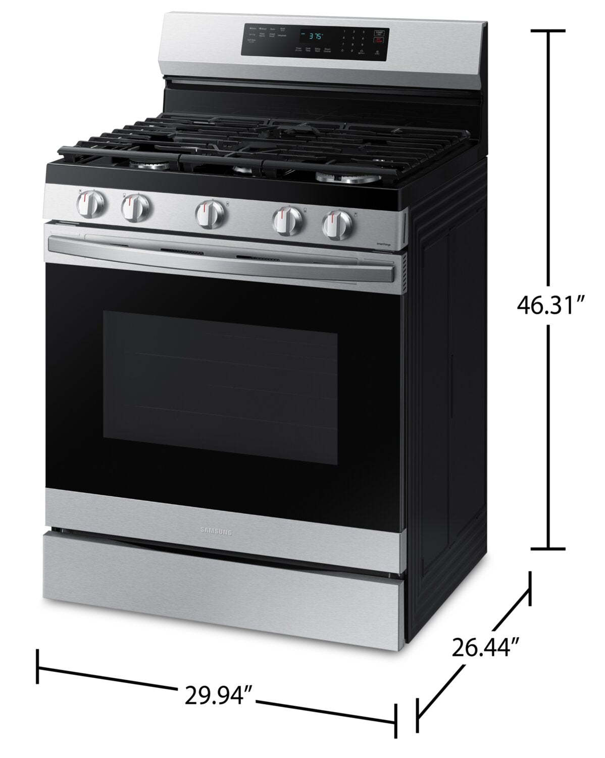 Cuisinière intelligente à gaz amovible Samsung de 6 pi³ avec friture à air - acier inoxydable - NX60A6511SS/AA | Samsung 6 Cu. Ft. Smart Gas Free Standing Range with Air Fry - Stainless Steel - NX60…