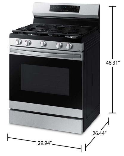 Cuisinière intelligente à gaz amovible Samsung de 6 pi³ avec friture à air - acier inoxydable - NX60A6511SS/AA | Samsung 6 Cu. Ft. Smart Gas Free Standing Range with Air Fry - Stainless Steel - NX60…