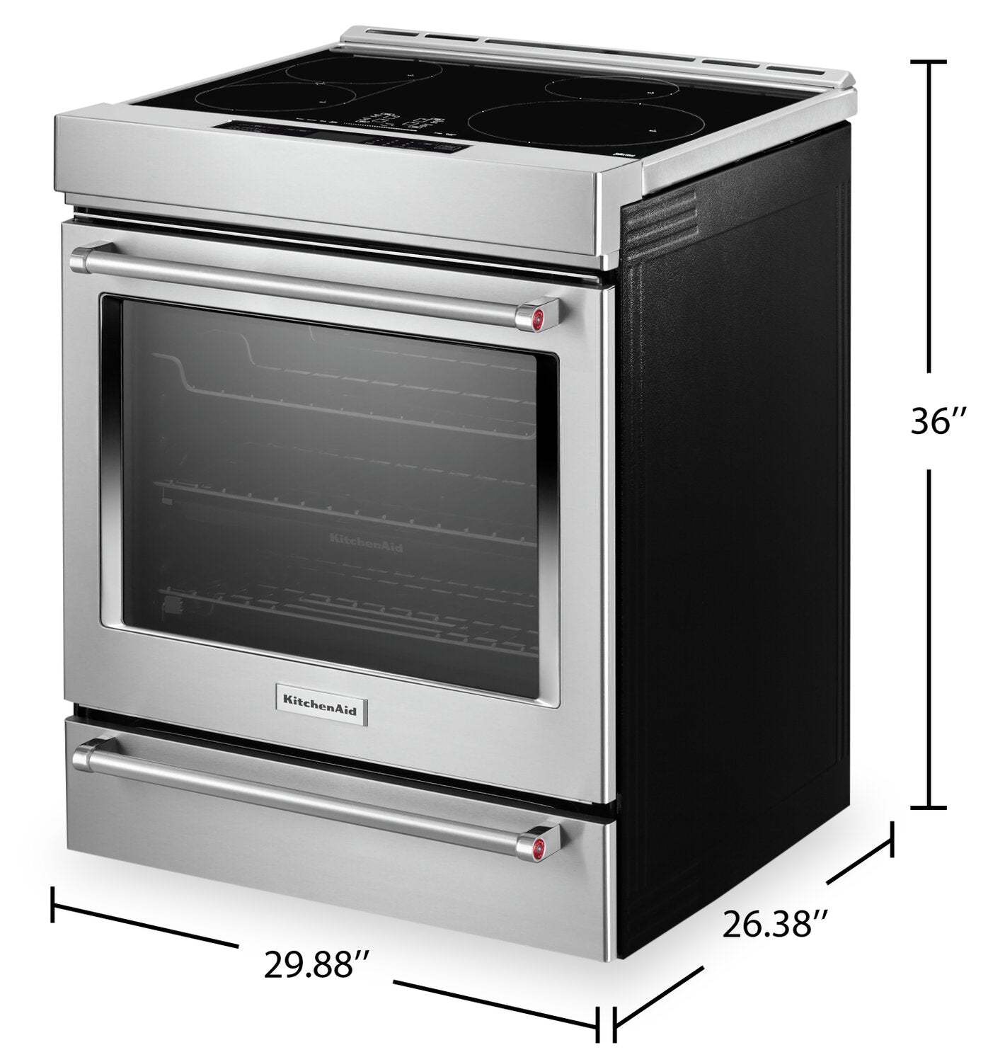 Cuisinière à induction KitchenAid de 6,4 pi³ avec friture à air et technologie AquaLiftMD - acier inoxydable - KSIS730PSS