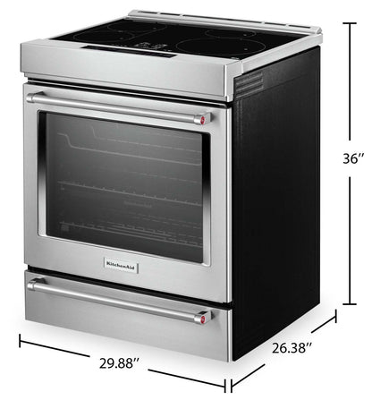 Cuisinière à induction KitchenAid de 6,4 pi³ avec friture à air et technologie AquaLiftMD - acier inoxydable - KSIS730PSS