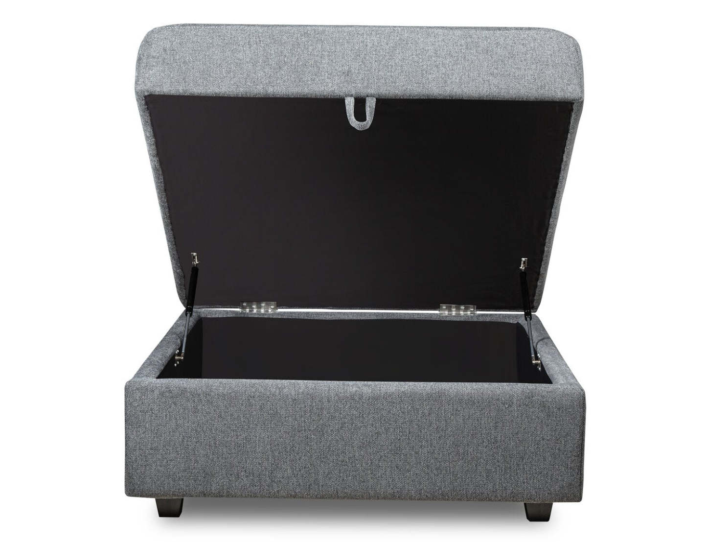 Scott Living Evolve Modular 39.5 Linen-Look Fabric Storage Ottoman with Feather Down Cushion - Charcoal Grey | Pouf de rangement modulaire Evolve de Scott Living de 39,5 po en tissu d’apparence lin avec coussin en duvet et plumes - gris anthracite