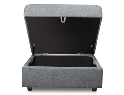 Scott Living Evolve Modular 39.5 Linen-Look Fabric Storage Ottoman with Feather Down Cushion - Charcoal Grey | Pouf de rangement modulaire Evolve de Scott Living de 39,5 po en tissu d’apparence lin avec coussin en duvet et plumes - gris anthracite