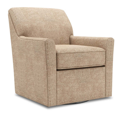 Fauteuil d'appoint pivotant personnalisable Sofa Lab de 31 po fabriqué au Canada en tissu chenille - taupe Luxury Taupe | SWIV2893
