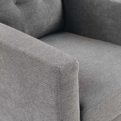 Chaise en tissu Cosmo 34 avec coussin de dossier capitonné - Charbon | Fauteuil Cosmo de 34 po en tissu avec coussin de dossier capitonné - anthracite