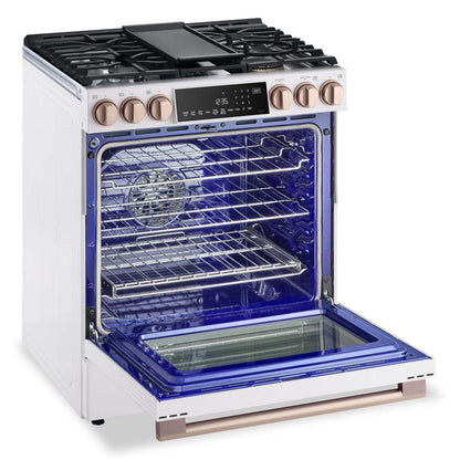 LG Studio 6,3 pi3 Cuisinière à gaz intelligente InstaViewMD avec friture à air - essence blanche - LSGS6338N | Cuisinière à gaz intelligente LG Studio de 6,3 pi3 avec hublot InstaViewMD et friture à air - essence blanche - LSGS6338N | LSGS6338