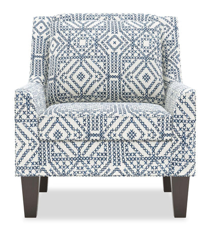 Fauteuil d’appoint club Sofa Lab personnalisable de 29 po fabriqué au Canada en tissu avec pattes en bois - Ink multicolore | CLUB1156