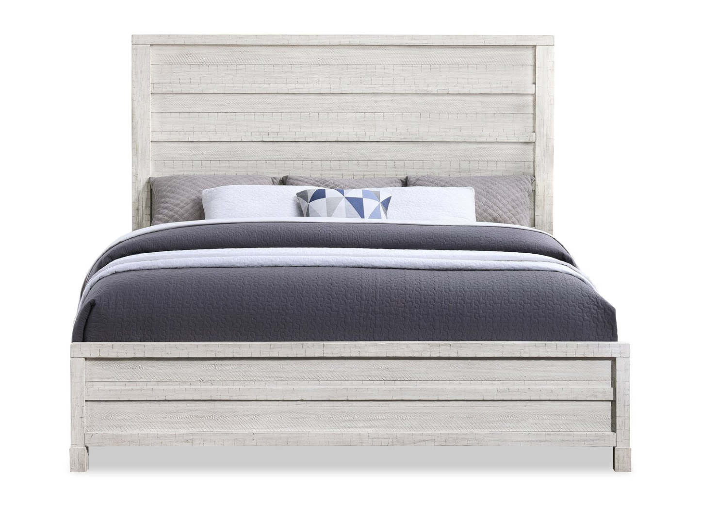 Lit à panneaux Haven avec tête de lit et cadre de lit, blanc - format très grand lit | Lit à panneaux Haven avec tête de lit et cadre, blanc - Très grand lit