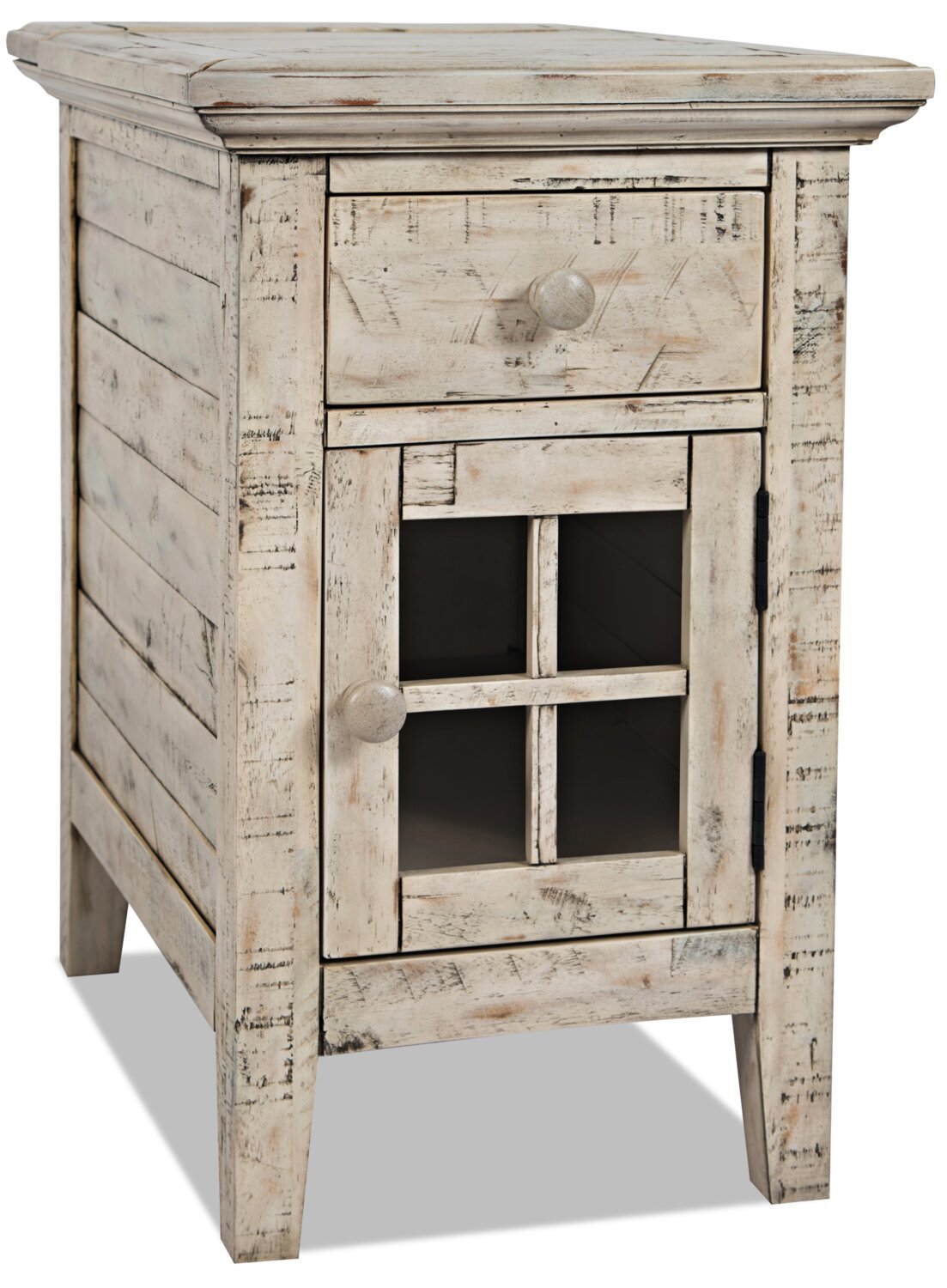 Rocco 16 Chairside Table avec USB - Crème|Table de fauteuil Rocco de 16 po avec USB - crème