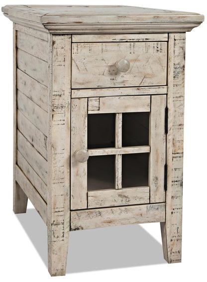 Rocco 16 Chairside Table avec USB - Crème|Table de fauteuil Rocco de 16 po avec USB - crème