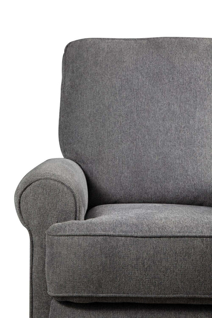 Bevin 34.4 Grey Chenille Fabric Swivel Glider Reclining Chair | Fauteuil pivotant, glissant et inclinable Bevin de 34,4 po en tissu de chenille gris