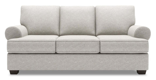 Fabriqué au Canada Canapé Personnalisable Roll 86 Canapé en Tissu Chenille avec Accoudoirs Roulés - Argent Luxe | Canapé Roll de Sofa Lab de 86 po fabriqué au Canada en tissu de chenille avec accoudoirs enroulés - Argent Luxe | RO102793