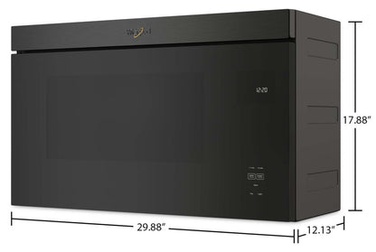 Tourbillon 1,1 Cu. Fort. Micro-ondes encastré avec cuisson de 900 watts - Acier inoxydable noir - YWMM… | Quatre à micro-ondes à hotte intégrée Whirlpool de 1,1 pi³ à installation affleurée avec cuisson à 900…