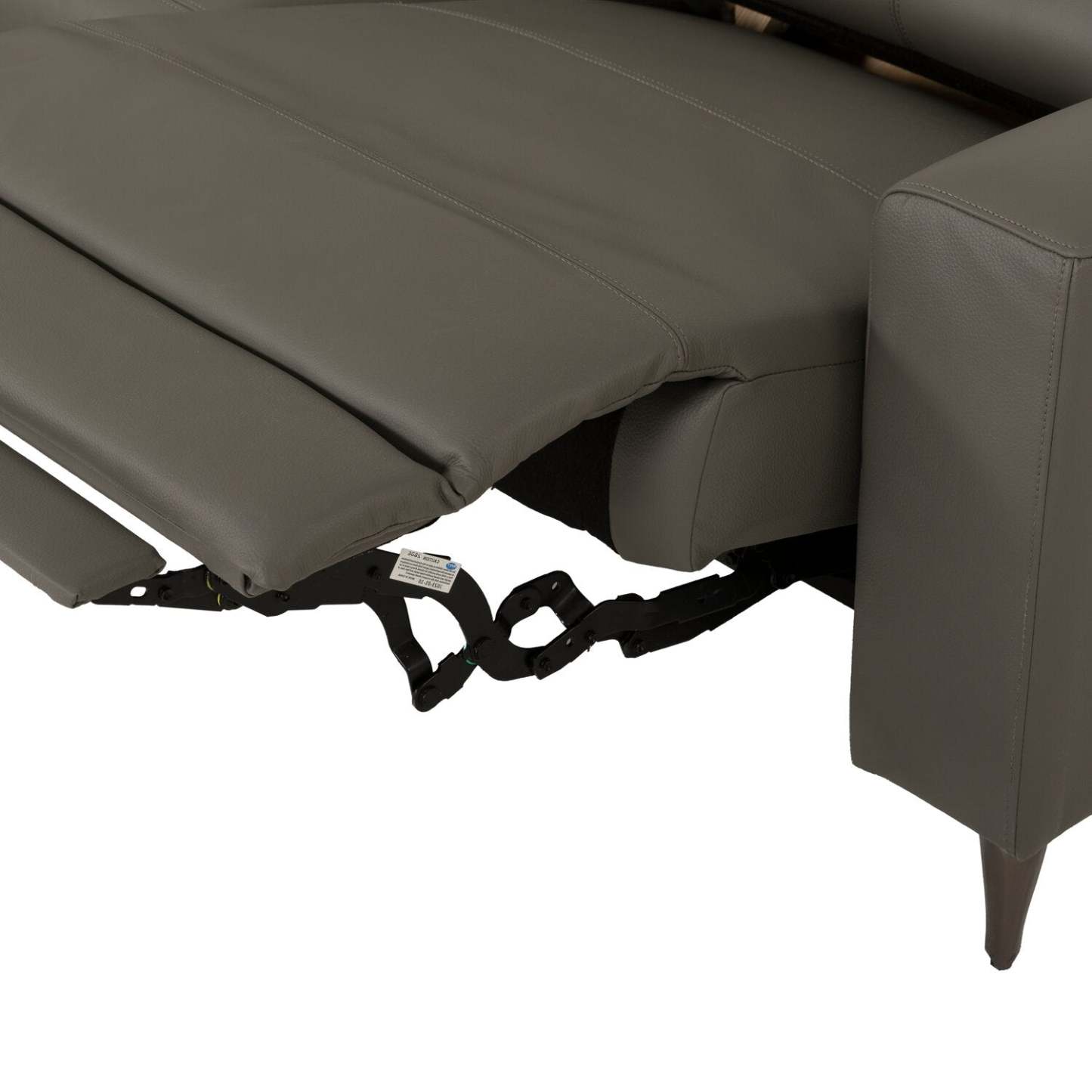 Sofa sectionnel de gauche à inclinaison électrique Valentino 3 pièces en cuir véritable avec appuie-têtes réglables - gris
