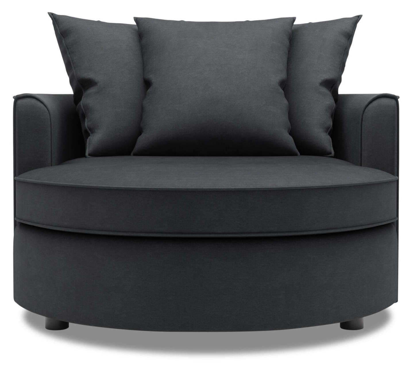 Fauteuil d'appoint enveloppant Sofa Lab de 48 po fabriqué au Canada en tissu d'apparence lin - gris Pax Pepper | CUDD2949