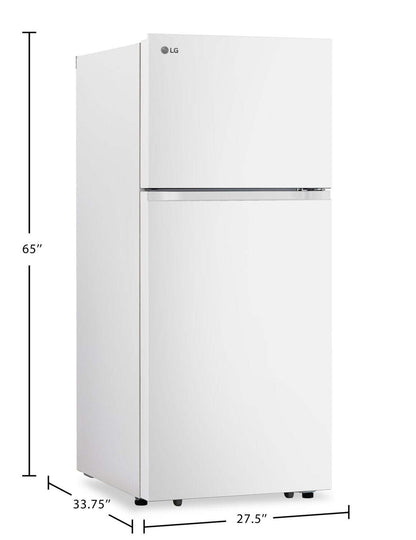 LG 28 18 Cu. Fort. Réfrigérateur à congélateur supérieur prêt pour le garage - Blanc - LT18S2100W | Réfrigérateur LG de 18 pi³ et de 28 po à congélateur supérieur qui convient à une installation dans un garage - blanc - LT18S2100W | LT18S21W