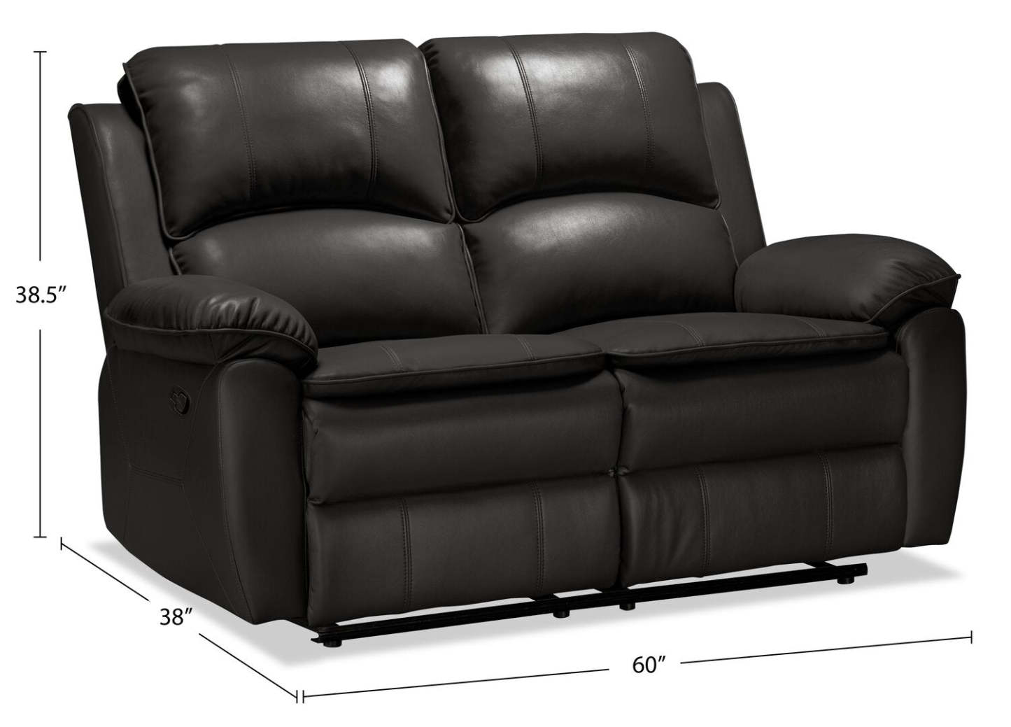 Causeuse inclinable Chandler de 60 po en tissu d'apparence cuir - gris