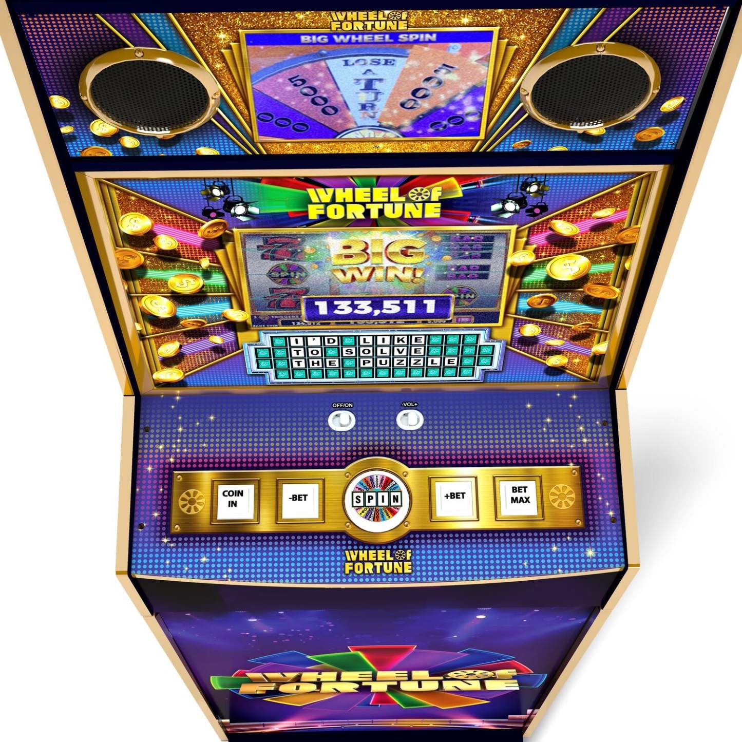 Arcade1Up Wheel of Fortune Casinocade Deluxe Arcade Game Cabinet | Borne d'arcade Wheel of Fortune Casinocade Deluxe de Arcade1UP