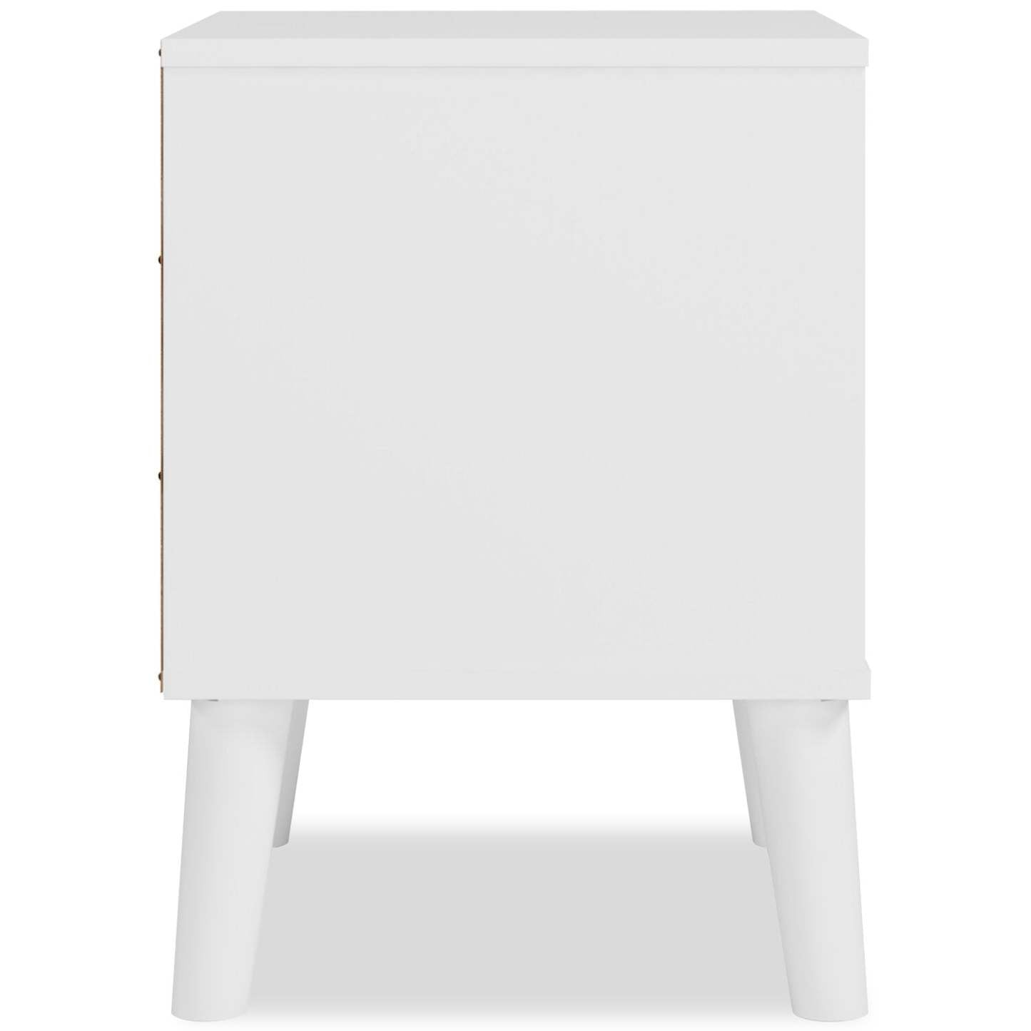 Table de chevet Wolf à 1 tiroir, 23,7 L x 21,9 H, Moderne Mid-Century - Bicolore Blanc et Naturel | Table de nuit moderne du milieu du 20e siècle Wolf de 23,7 po (L) x 21,9 po (H) à 1 tiroir - deux teintes, blanc et naturel