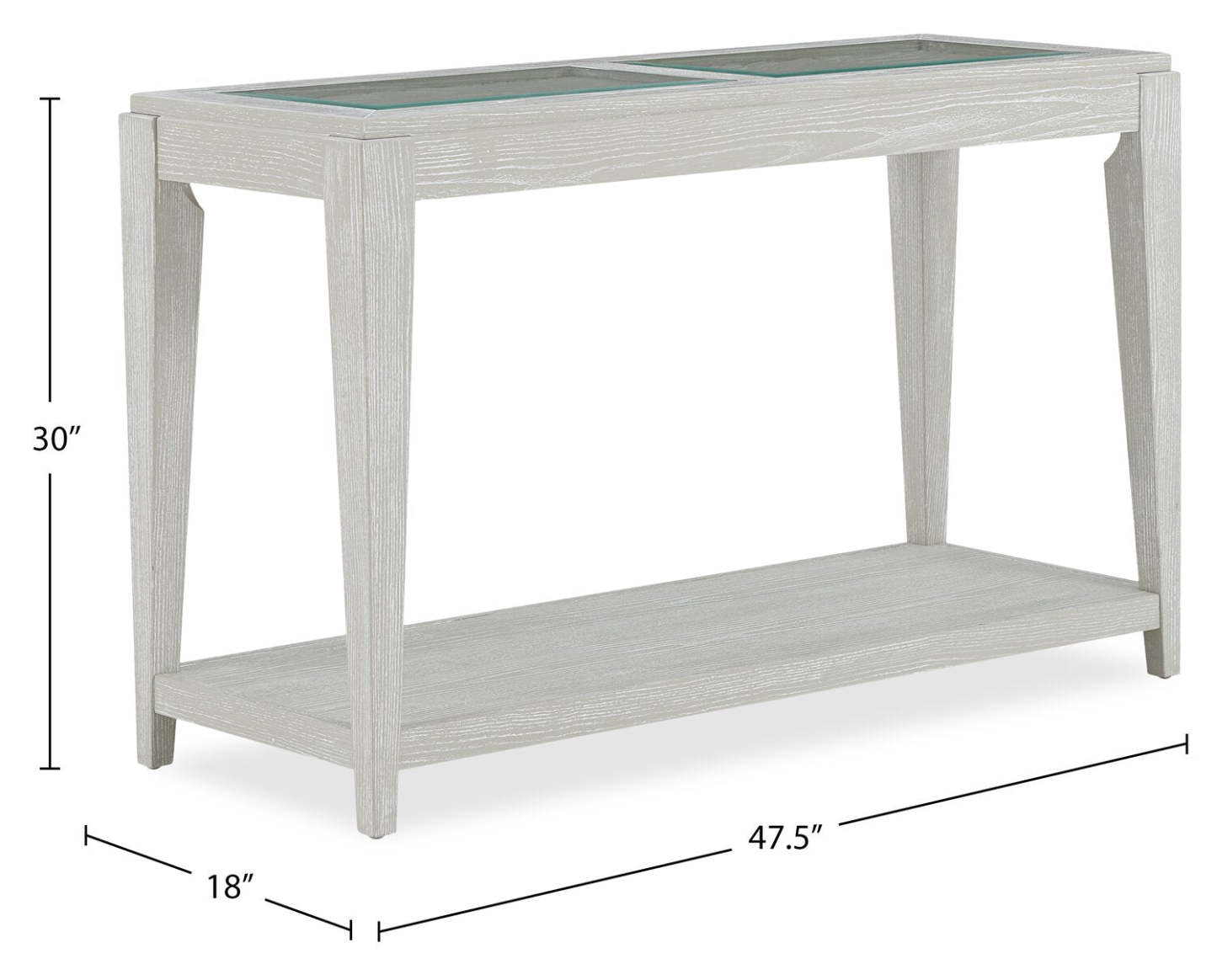 Table de canapé en bois massif Vida 47,5" avec étagère - Sable | Table de salon Vida 47,5 po en bois massif avec tablette - sable | VIDWHSTB