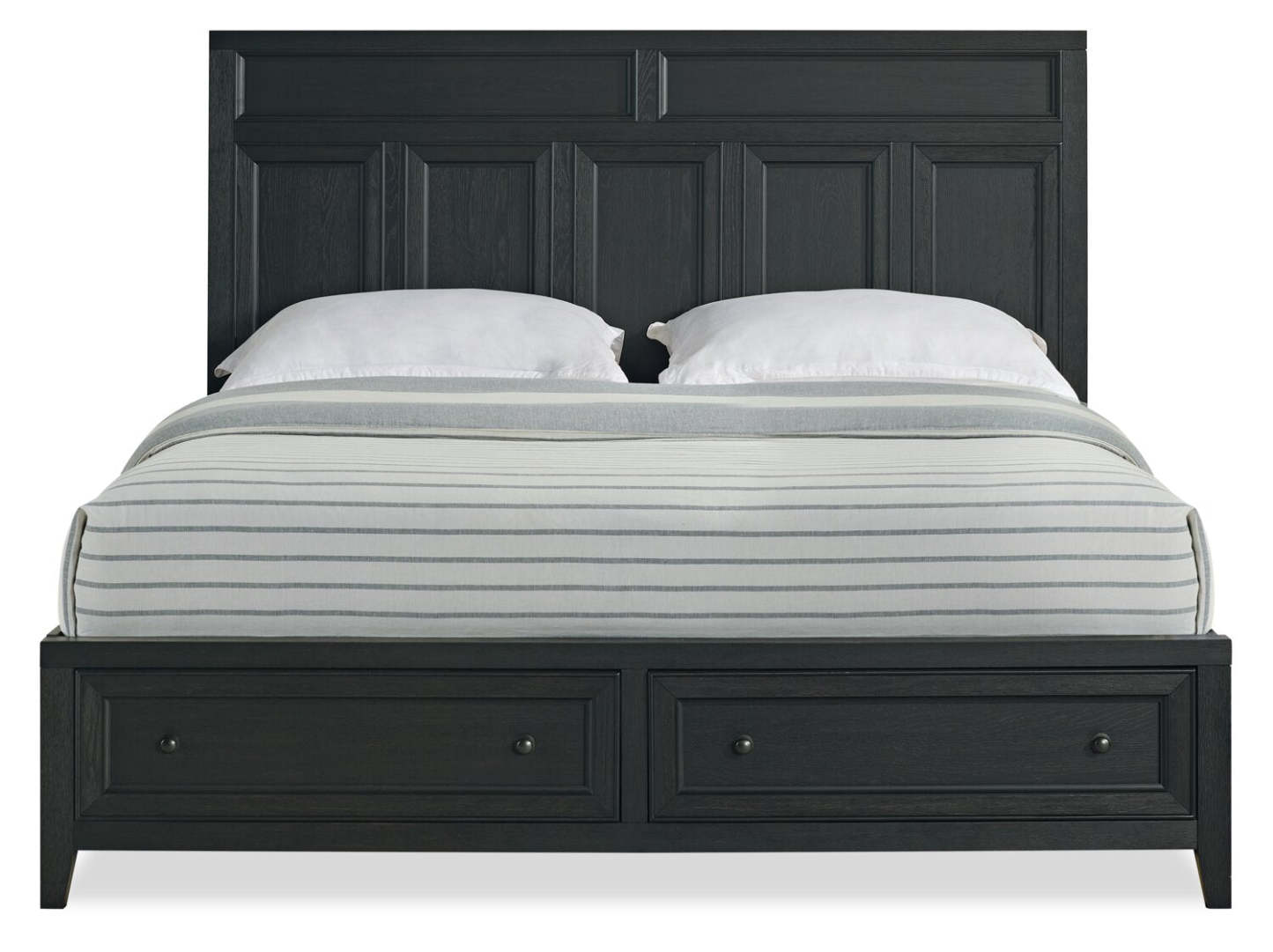 Ensemble de chambre à coucher Casa 6 pièces avec lit, commode, miroir et table de nuit, noir - format très grand lit | Casa 6pc Bedroom Set with Bed, Dresser, Mirror & Nightstand, Black - King Size