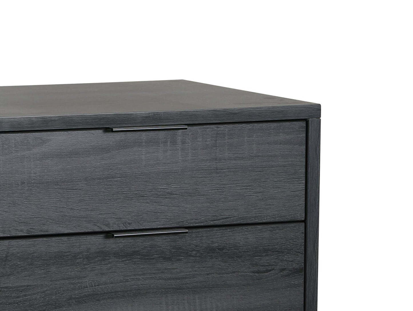 Table de nuit Nash à 2 tiroirs, 21,3 L x 22,6 H, Moderne Mid-Century - Gris Foncé | Table de nuit moderne du milieu du 20e siècle Nash de 21,3 po (L) x 22,6 po (H) à 2 tiroirs - gris foncé