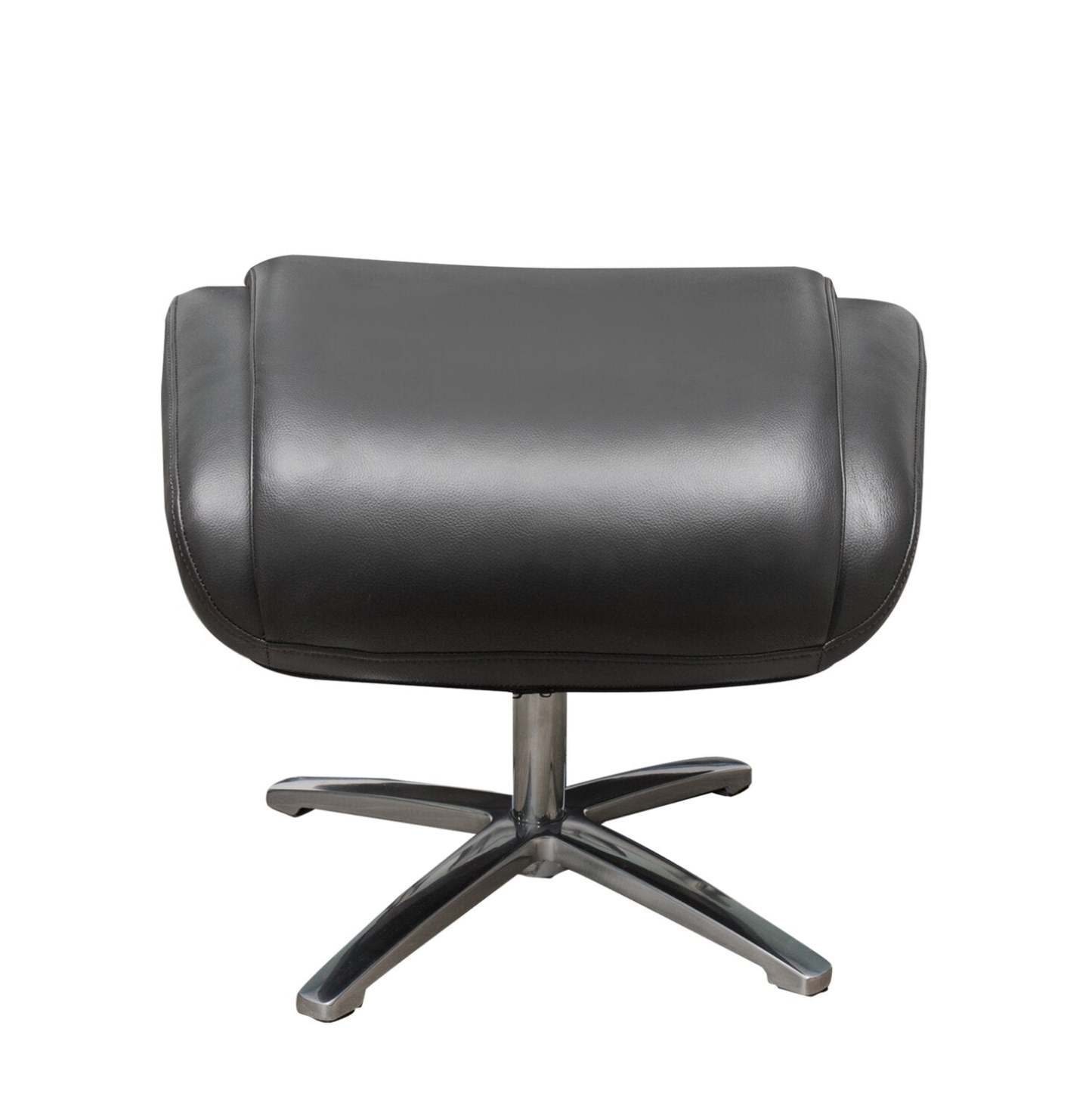 Vega 29,5 Fauteuil inclinable pivotant sans stress en similicuir avec repose-pieds et pieds en aluminium - Gris | Fauteuil pivotant inclinable Vega antistress de 29,5 po en similicuir avec repose-pieds et pattes en aluminium - gris