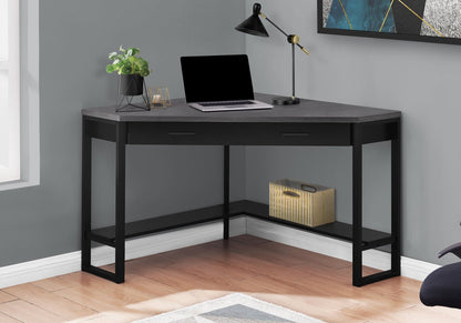 Bureau d'angle Christiana 42 avec tiroir - Noir/Gris|Bureau en coin Christiana de 42 po à tiroir - noir et gris
