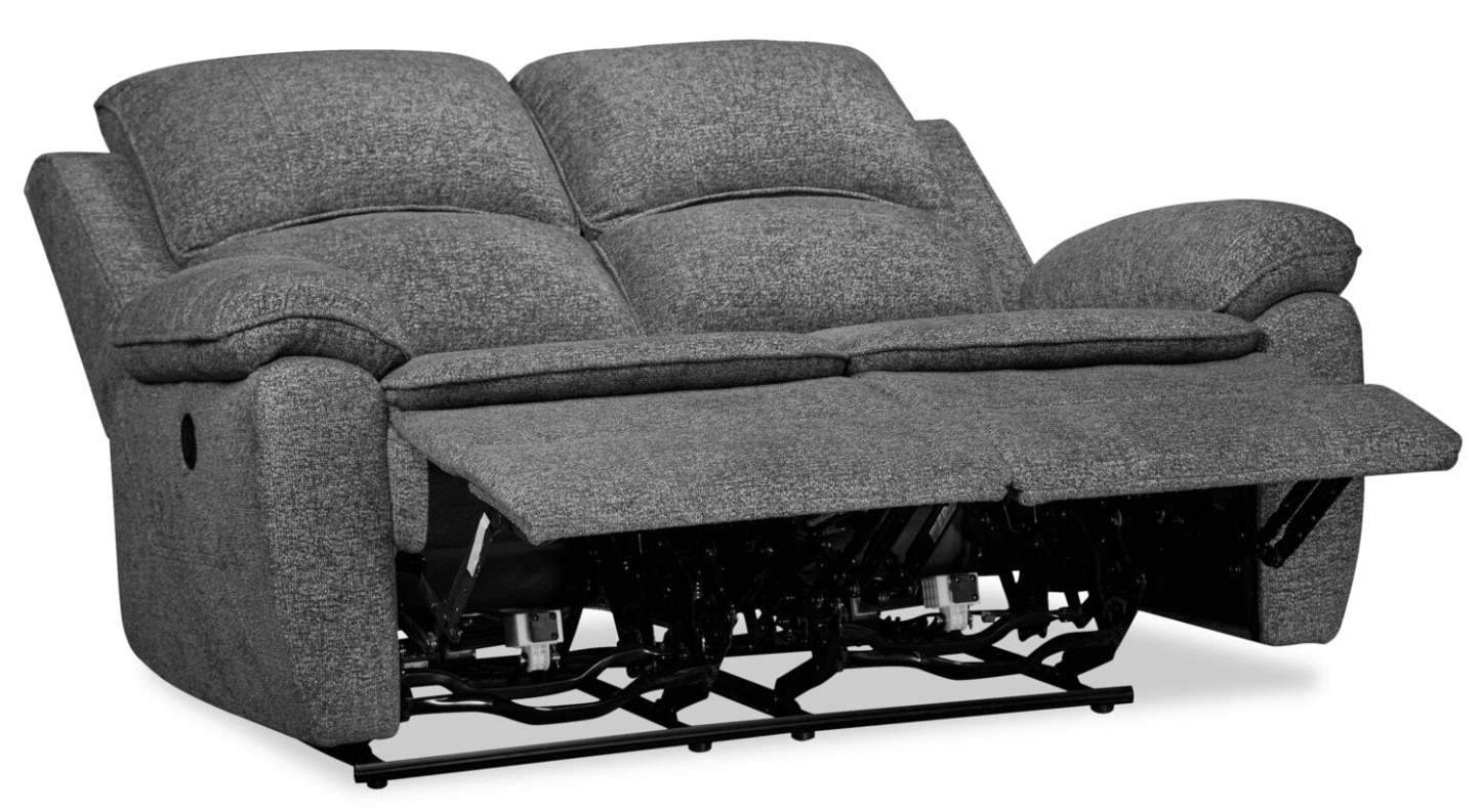 Chandler 60 Chenille Fabric Power Reclining Loveseat - Grey | Causeuse à inclinaison électrique Chandler de 60 po en tissu de chenille - gris