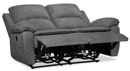 Chandler 60 Chenille Fabric Power Reclining Loveseat - Grey | Causeuse à inclinaison électrique Chandler de 60 po en tissu de chenille - gris