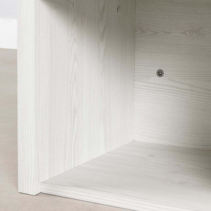 Lit plateforme Everley avec rangement et paniers intégrés, blanc - Taille simple | Lit plateforme Everley avec rangement et paniers intégrés, blanc - format lit simple