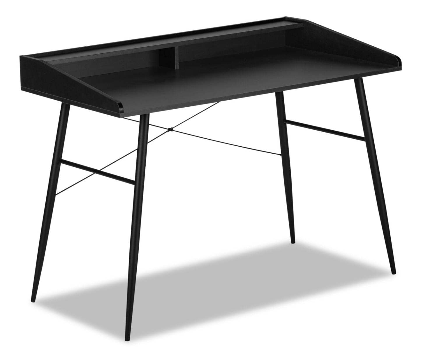 Bureau Jeremy 47.25 avec petite niche - Noir|Bureau Jeremy de 47,25 po avec petite crédence - noir