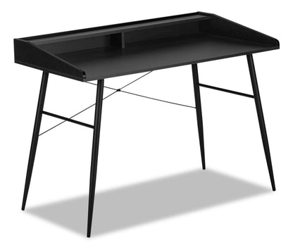 Bureau Jeremy 47.25 avec petite niche - Noir|Bureau Jeremy de 47,25 po avec petite crédence - noir