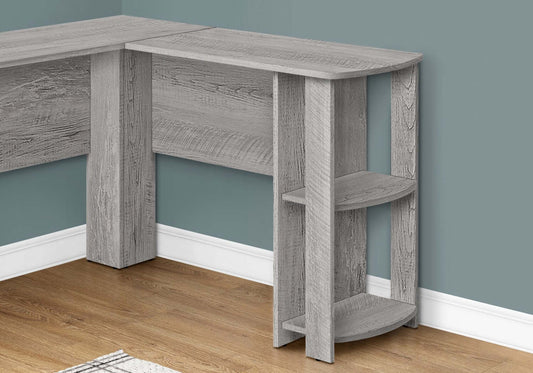 Bureau en forme de L Eason 47 avec étagère - Gris|Bureau en forme de L Eason de 47 po avec tablette - gris