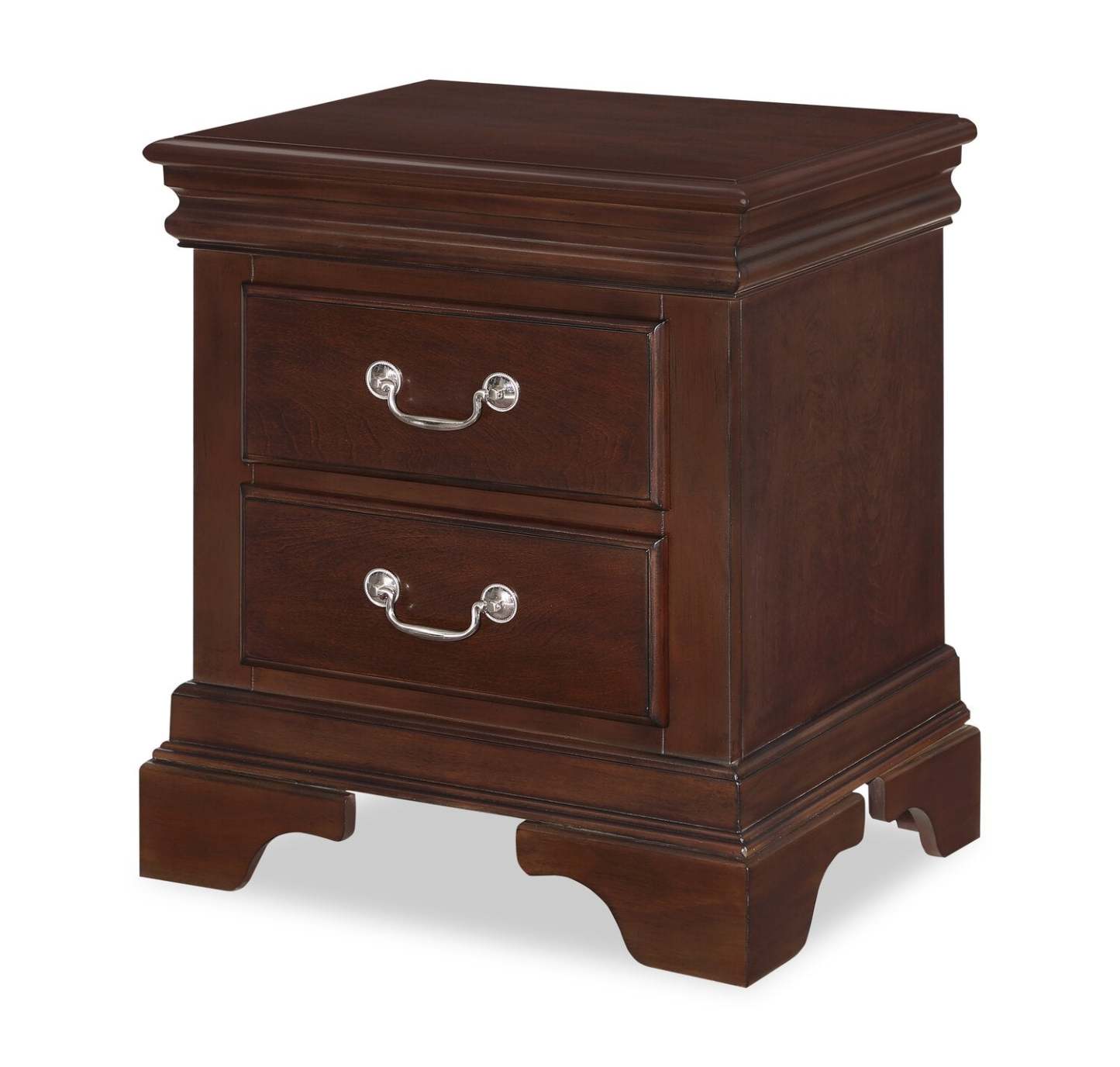 Table de chevet à 2 tiroirs Marco, 21 L x 24 H - Brun Cerise | Table de nuit Marco de 21 po (l) x 24 po (H) à 2 tiroirs - brun cerisier