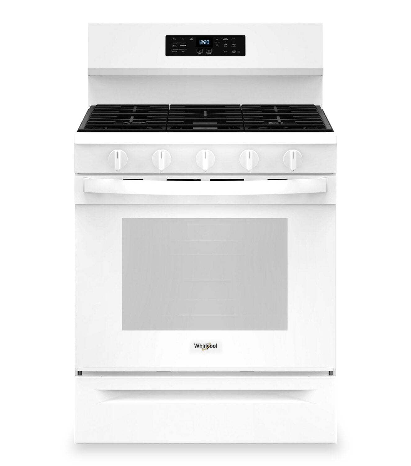 Cuisinière à gaz Whirlpool de 5 pi³ avec friture à air et autonettoyage - blanche - WFGS5030RW | WFGS50RW