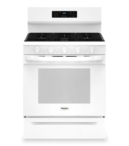 Cuisinière à gaz Whirlpool de 5 pi³ avec friture à air et autonettoyage - blanche - WFGS5030RW | WFGS50RW