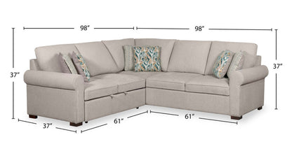 Scott Living Haven 3-Piece Chenille Fabric Sleeper Sectional - Grey | Sofa-lit sectionnel Haven de Scott Living 3 pièces en tissu de chenille - gris