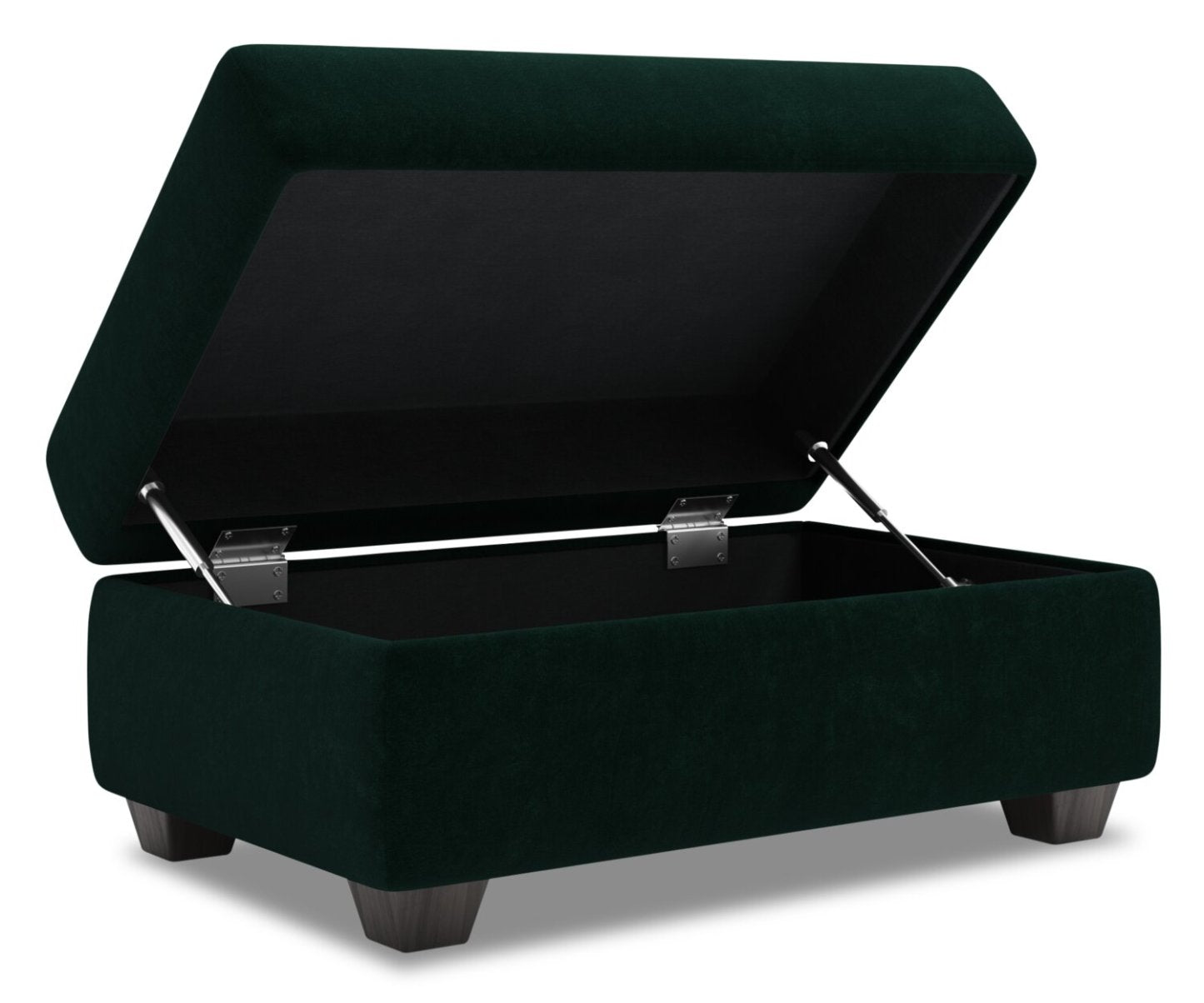 Fabriqué au Canada Pouf de rangement personnalisable The Trunk 39 en tissu de velours - vert Hunter Green | Pouf de rangement The Trunk de Sofa Lab de 39 po fabriqué au Canada en tissu de velours - vert Hunter Green | TRUN3488